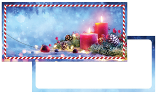 Dárková obálka na peníze vánoční motiv svíčky